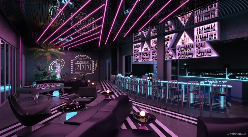 cyberpunk風的Rar Bar，以cocktail為主。