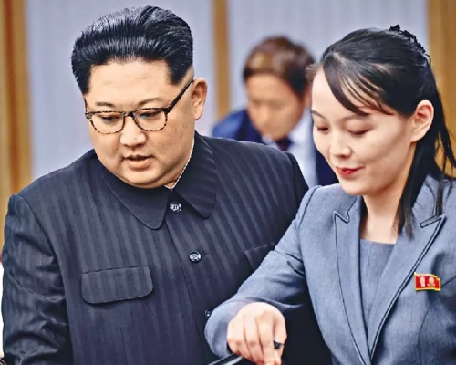 北韓領導人金正恩(左)與胞妹金與正。資料圖片