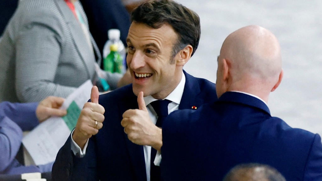馬克龍表示，為法國國家隊感到無比自豪。 REUTERS