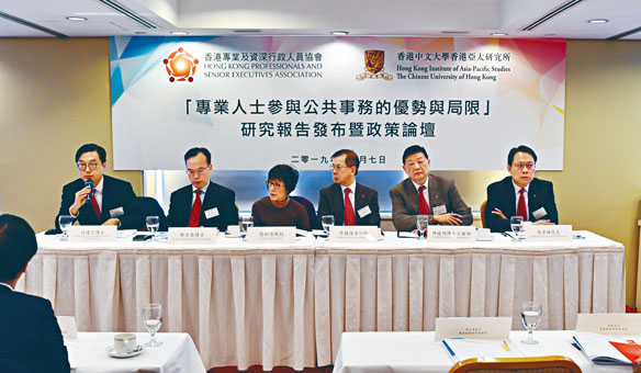 ■中大調查發現，逾四成七受訪者參與公共事務，因提升地位等個人原因。