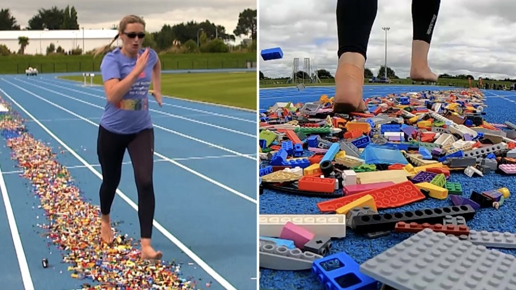 赤腳狂飇「LEGO路」24.75秒跑完100米 紐西蘭2寶媽破健力士紀錄