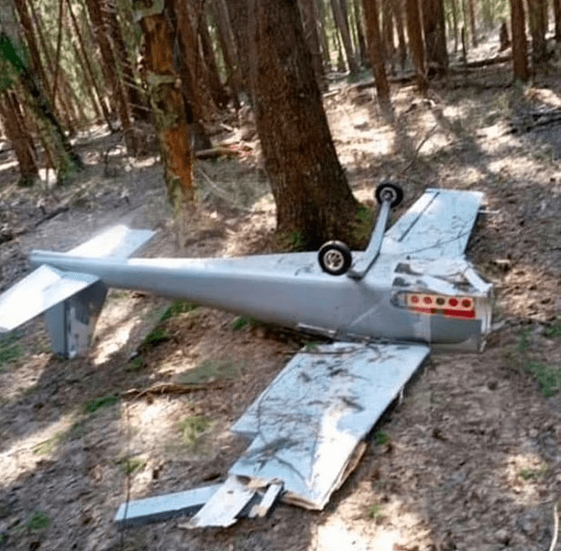 網傳UJ-22神風自殺式無人機墜毀於莫斯科市郊。網圖