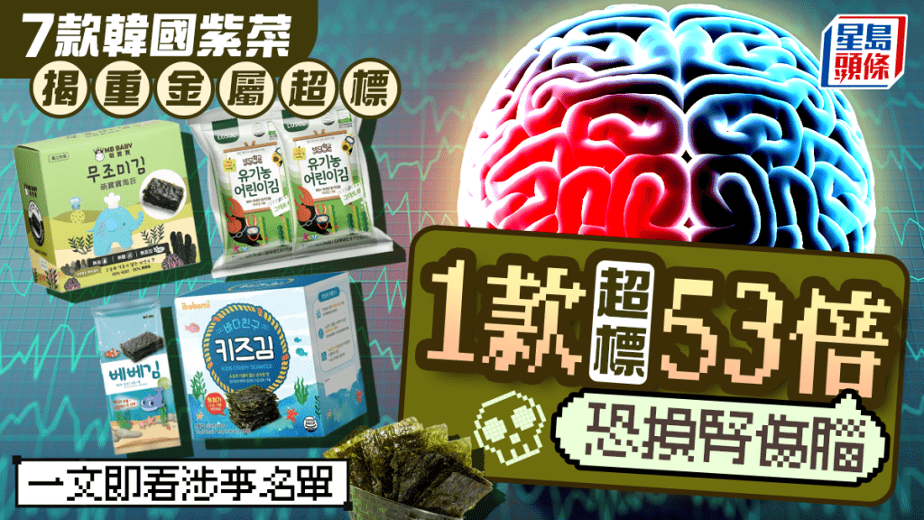 7款韓國紫菜被揭重金屬超標 1款超標53倍恐損腎傷腦 一文即看涉事名單