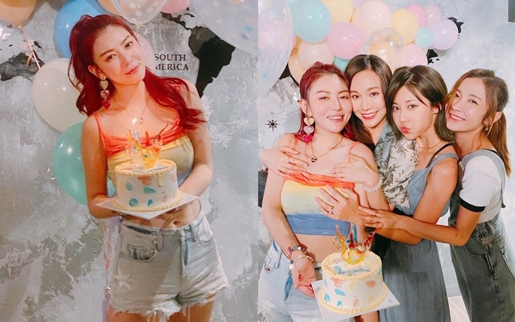 尹詩沛與姊妹們慶祝31歲生日。