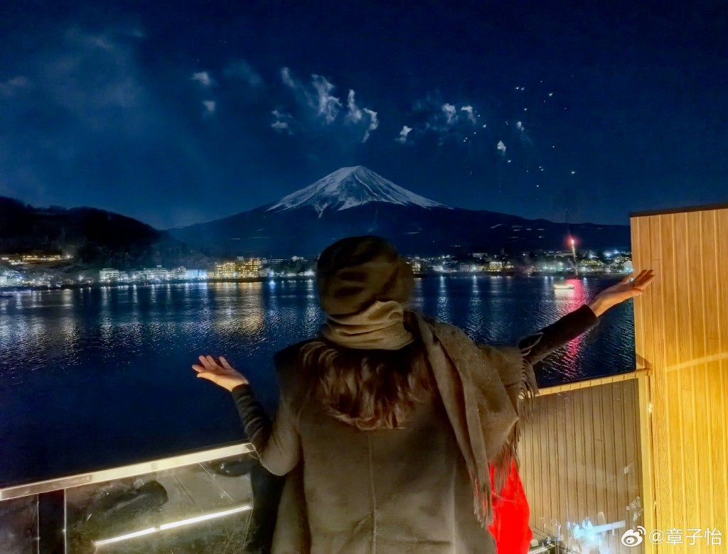 章子怡的背面照，未知是否出自女儿手笔。