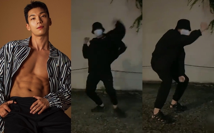 魏河俊大跳最近热爆的《Hey Mama》。（Men' Health图片）