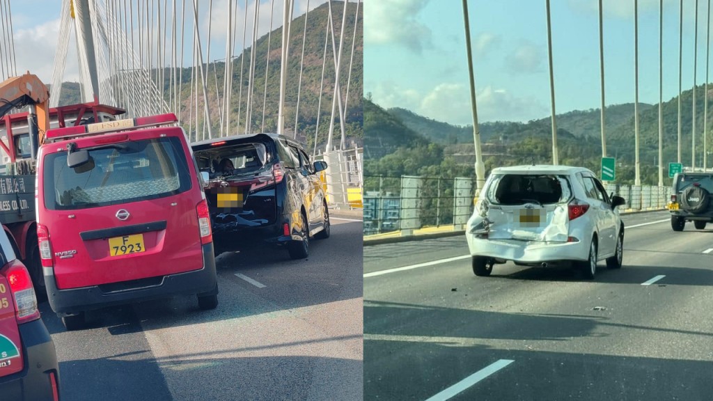 汀九橋5車相撞包括消防車輛 3人輕傷