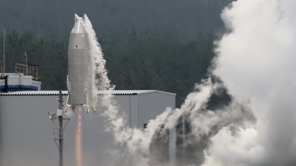 日本JAXA可重複使用火箭實驗機「RV-X」試飛，成功着陸回收。 美聯社