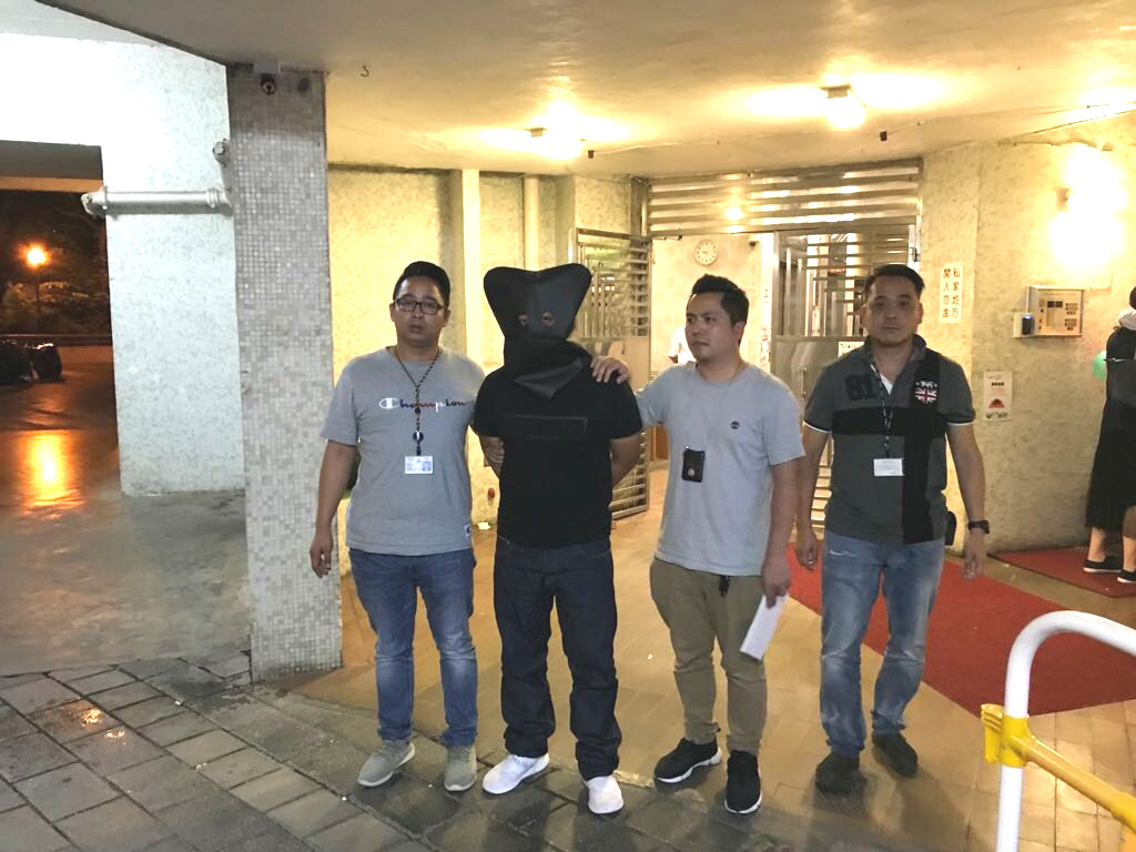 3名黑社會背景男子被捕。警方圖片