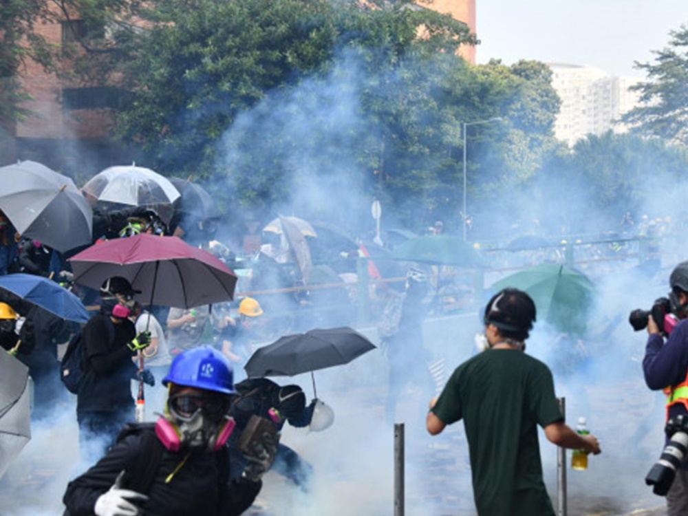 2019年反修例風波中，香港理工大學被示威者佔據。資料圖片