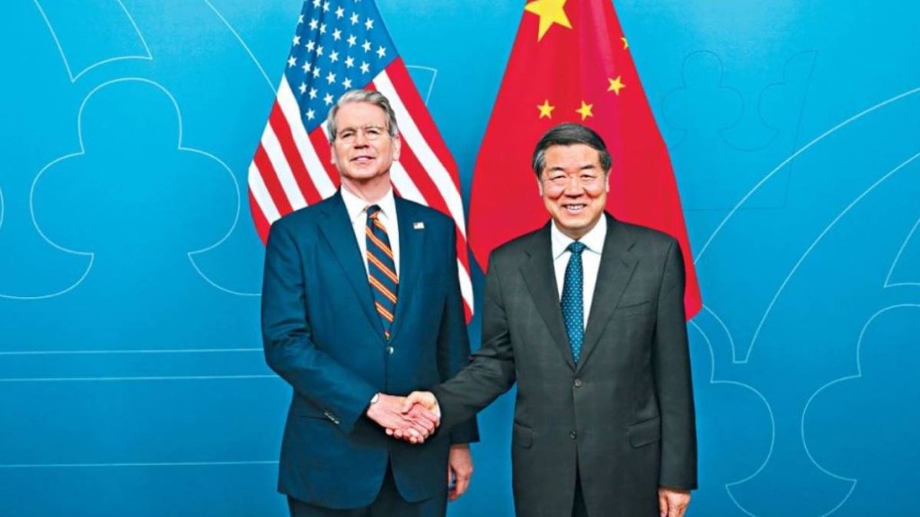 美國財長貝森特與中國副總理何立峰，過去已就中美經貿舉行多次談判。