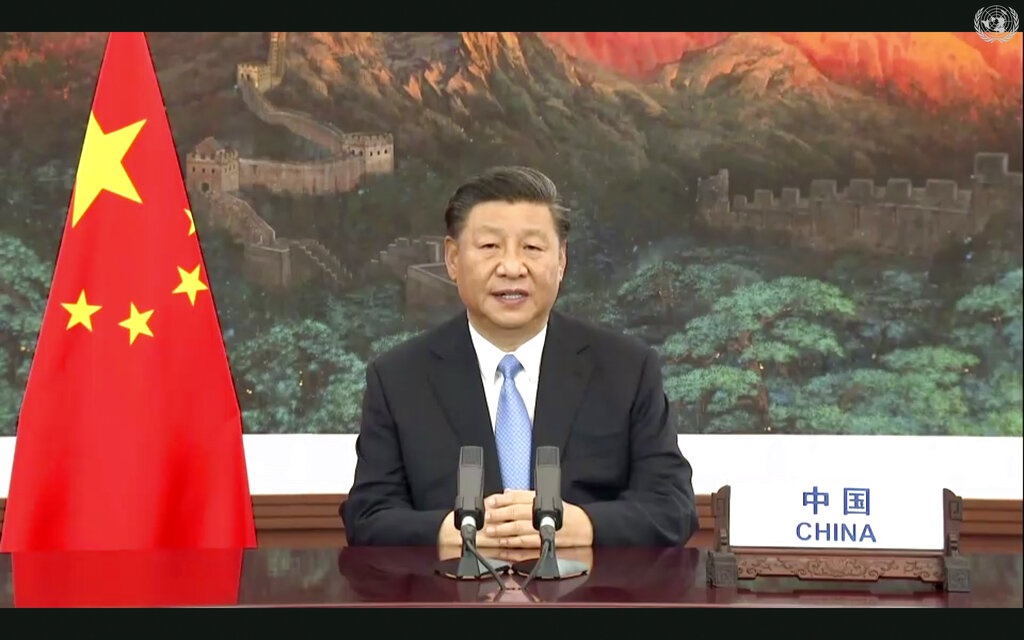 習近平強調中國永遠不稱霸,不擴張,不謀求勢力範圍,無意跟任何國家打冷戰熱戰。AP圖片
