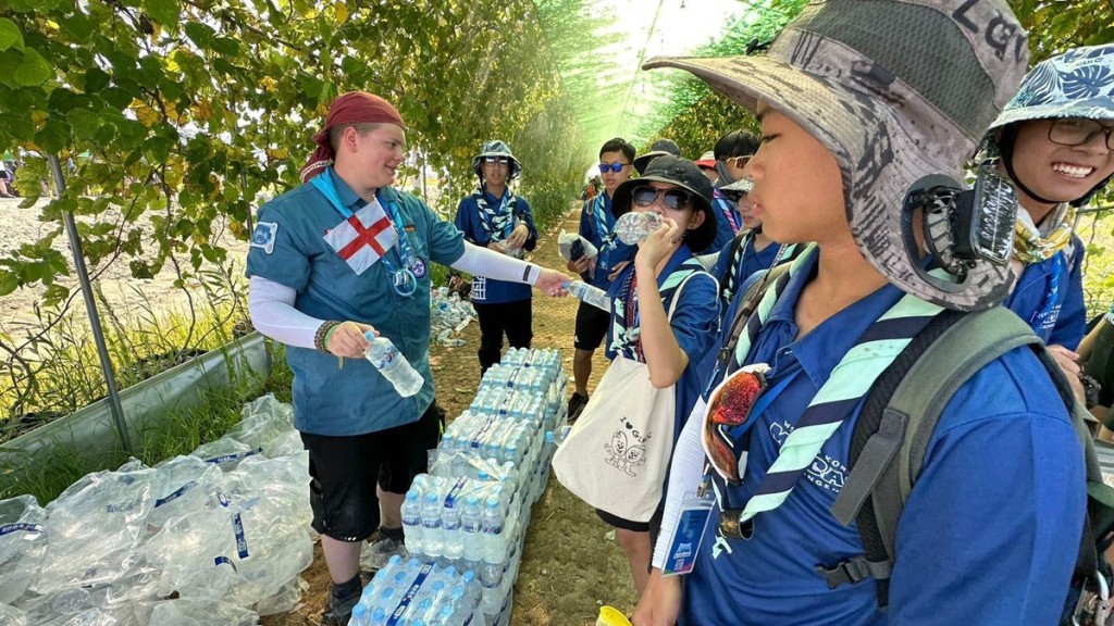 营地提供食水让营友降温。澳门童军总会图片