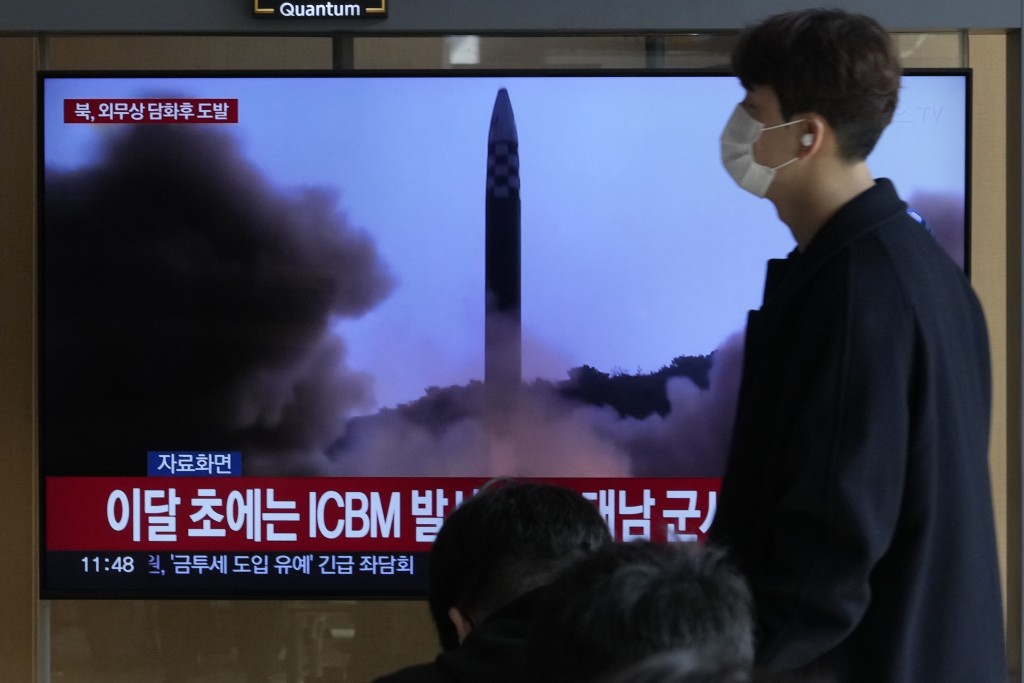 北韩相隔8天后，再度试射导弹。AP资料图