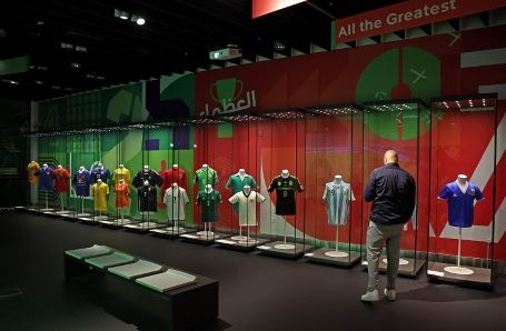 不同國家隊的球衣，也是展覽的重點之一。