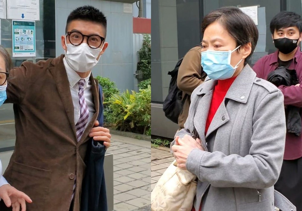 被告陳家霖(左);證人區議員謝淑珍(右)。