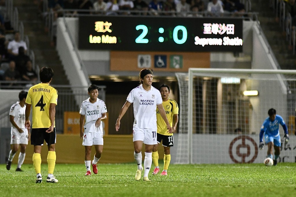 至尊沙田开赛20分钟已落后至0:2。杨骏尧摄