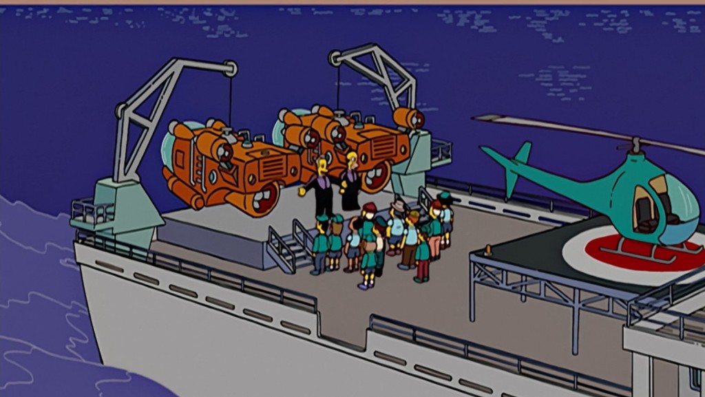 主角荷玛（Homer）与误以为是自己生父的Mason各自坐潜艇一同到海底。