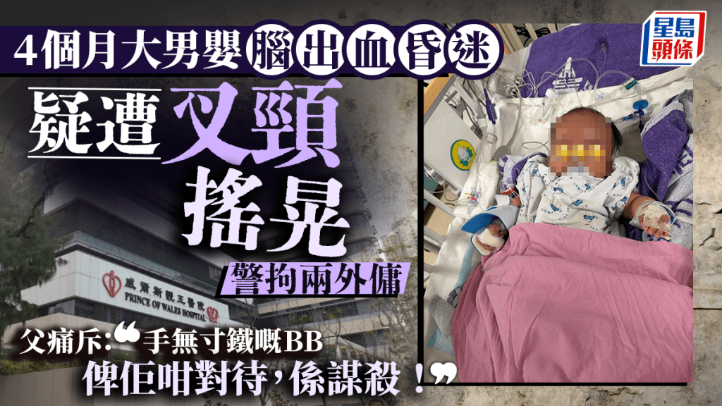 4個月大男嬰腦出血昏迷疑遭叉頸搖晃 警拘兩外傭 父斥責：係謀殺