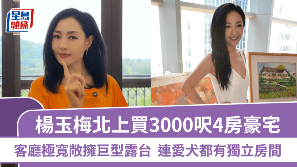 杨玉梅北上买3000呎4房豪宅  客厅极宽敞拥巨型露台  连爱犬都有独立房间
