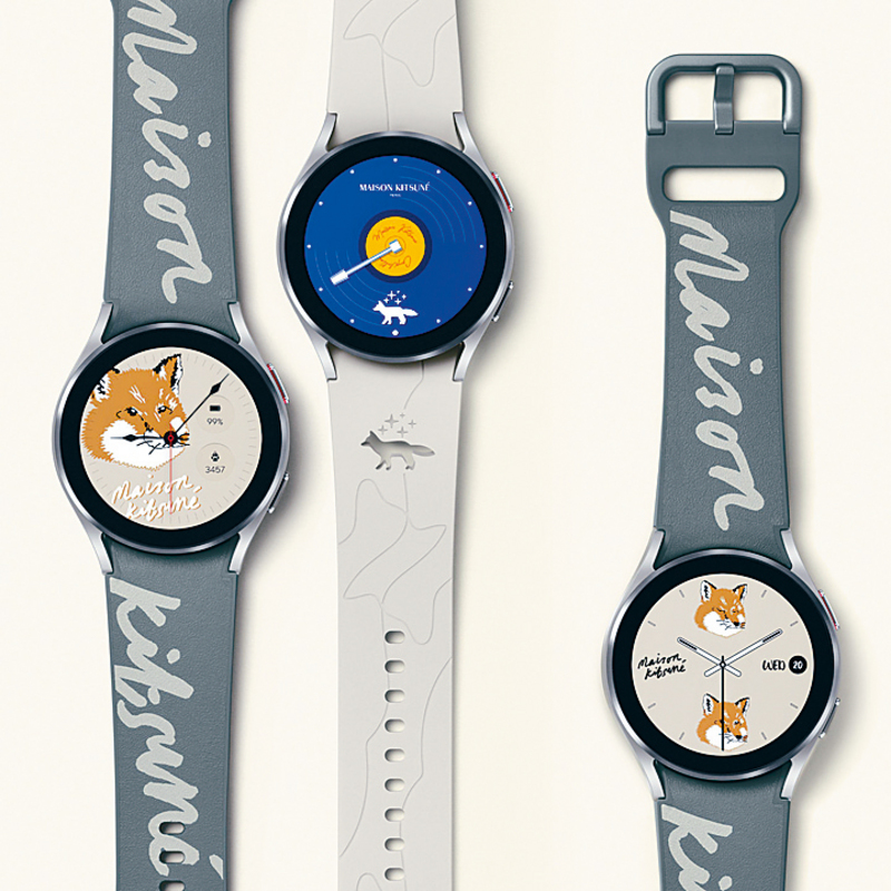 限量版的Galaxy Watch4 Maison Kitsune，將狐狸標誌融入設計中。