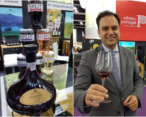 Nuno Vale(右)介紹葡萄牙佳釀。左圖為葡萄牙「砵酒」。