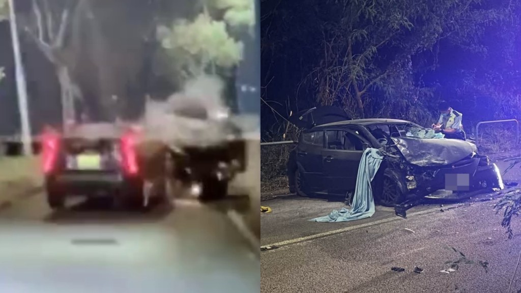 車Cam｜大埔汀角路3車相撞釀兩傷 有司機逆線肇禍