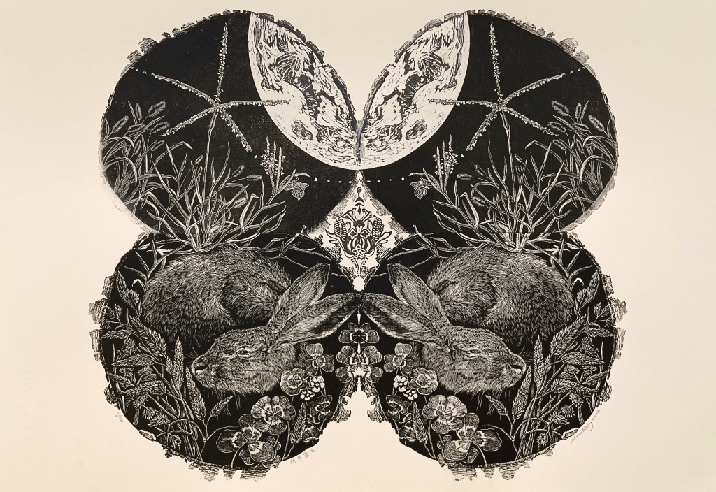 林敬庭的《朗月灵兔》。