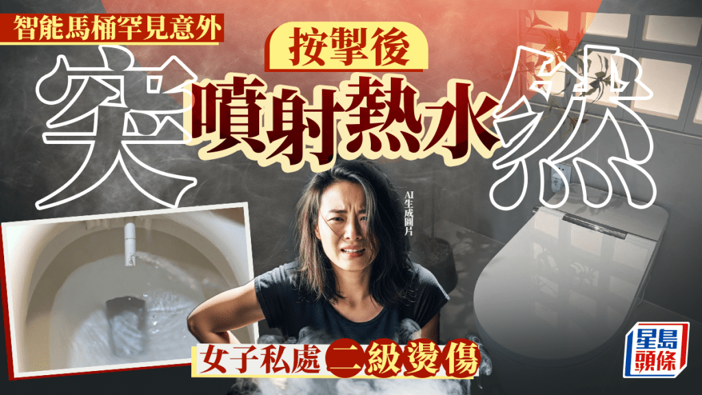 智能馬桶｜突噴冒煙熱水  女子會陰處遭二級燙傷