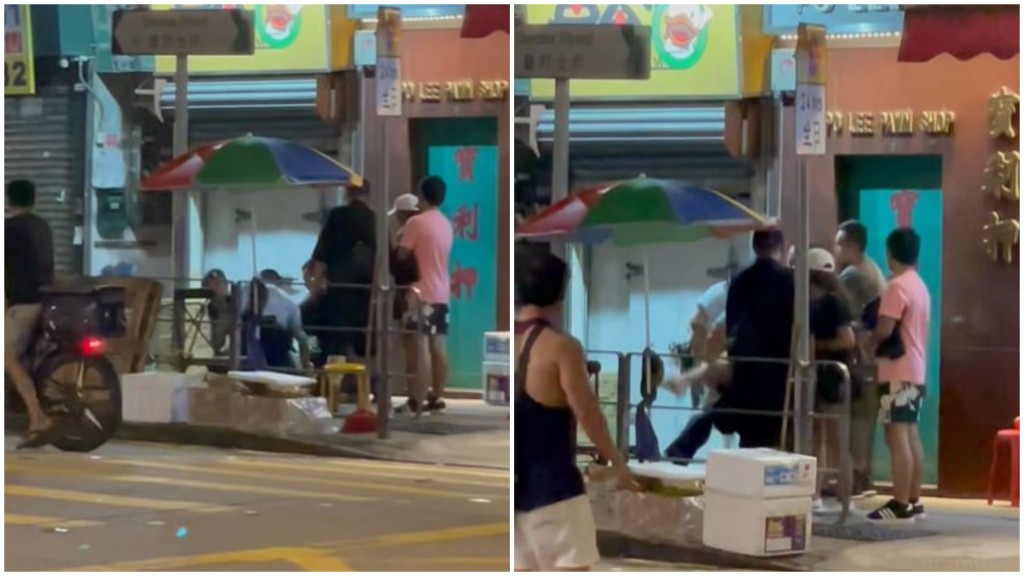 男子涉襲擊女友，被警員按壓在地。fb 車cam L（香港群組）大邦