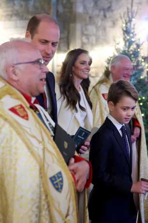 威廉一家人上月中旬到倫敦西敏寺教堂出席聖誕活動。路透社