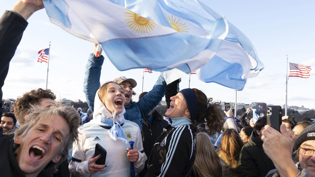 今屆奪冠的阿根廷，舉國歡騰。 AP