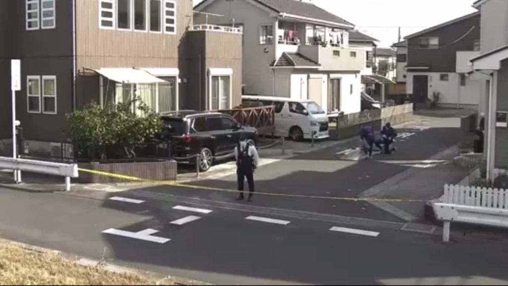 千葉縣警方封鎖現場取證。 NHK截圖
