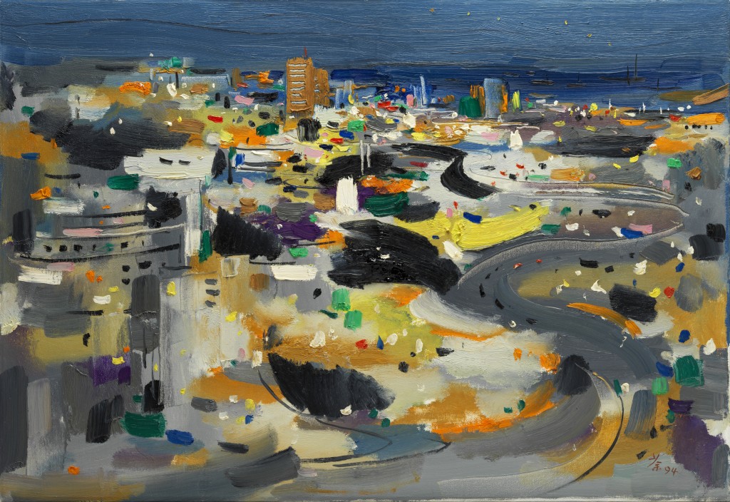 吳冠中1994年作《奧斯陸之夜》。