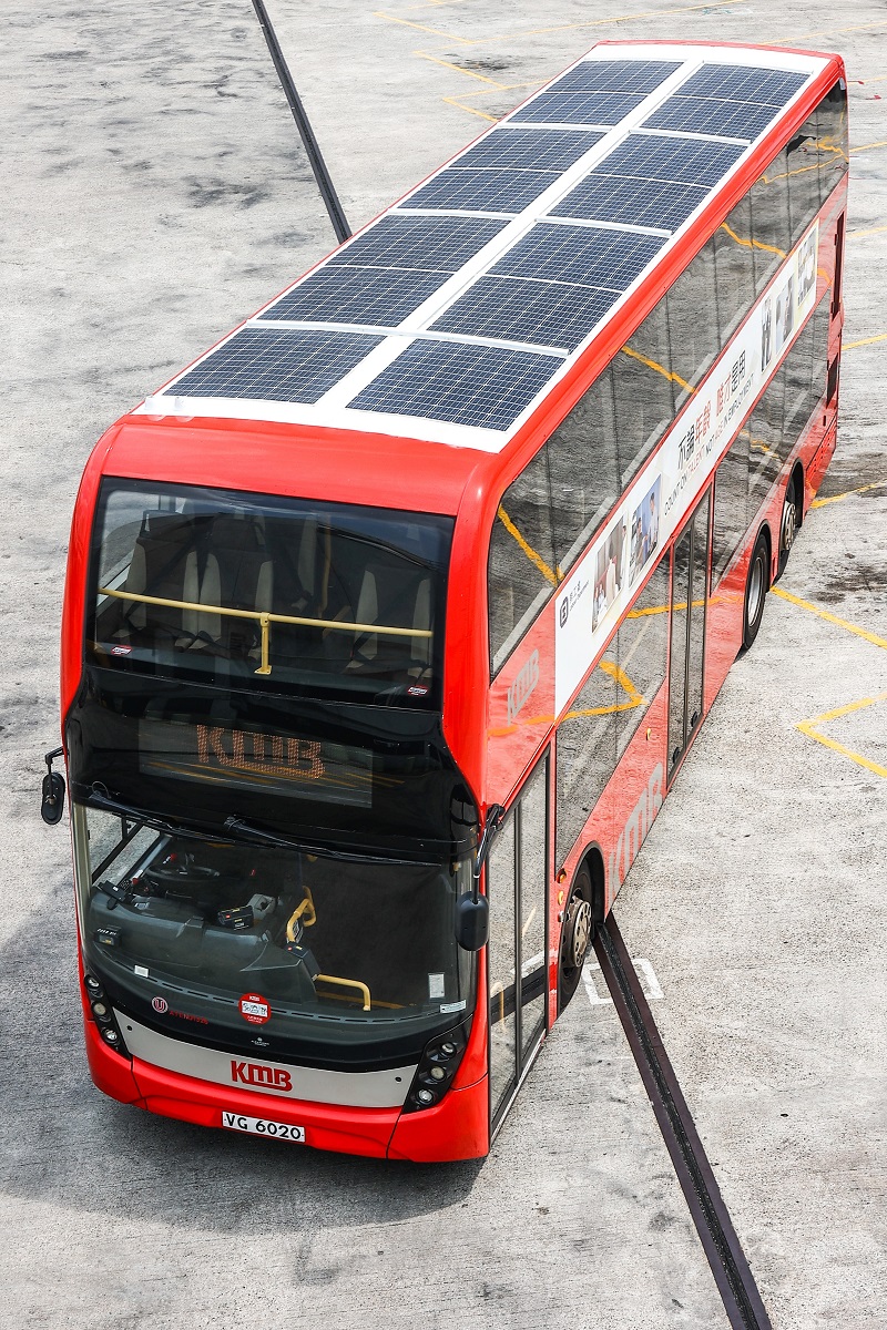 九巴及龙运目前有1,300 架巴士设有太阳能系统。九巴提供