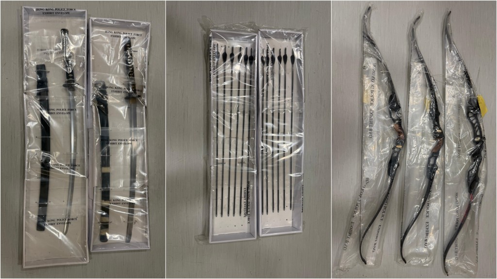 反修例煽惑暴動案  國安處再拘捕一名男子 檢武士刀及弓箭