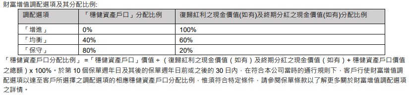 保單分拆選項