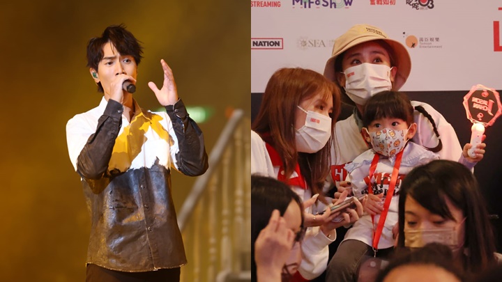 陈柏宇获囡囡全程专心欣赏其个唱，又大叫爸爸。