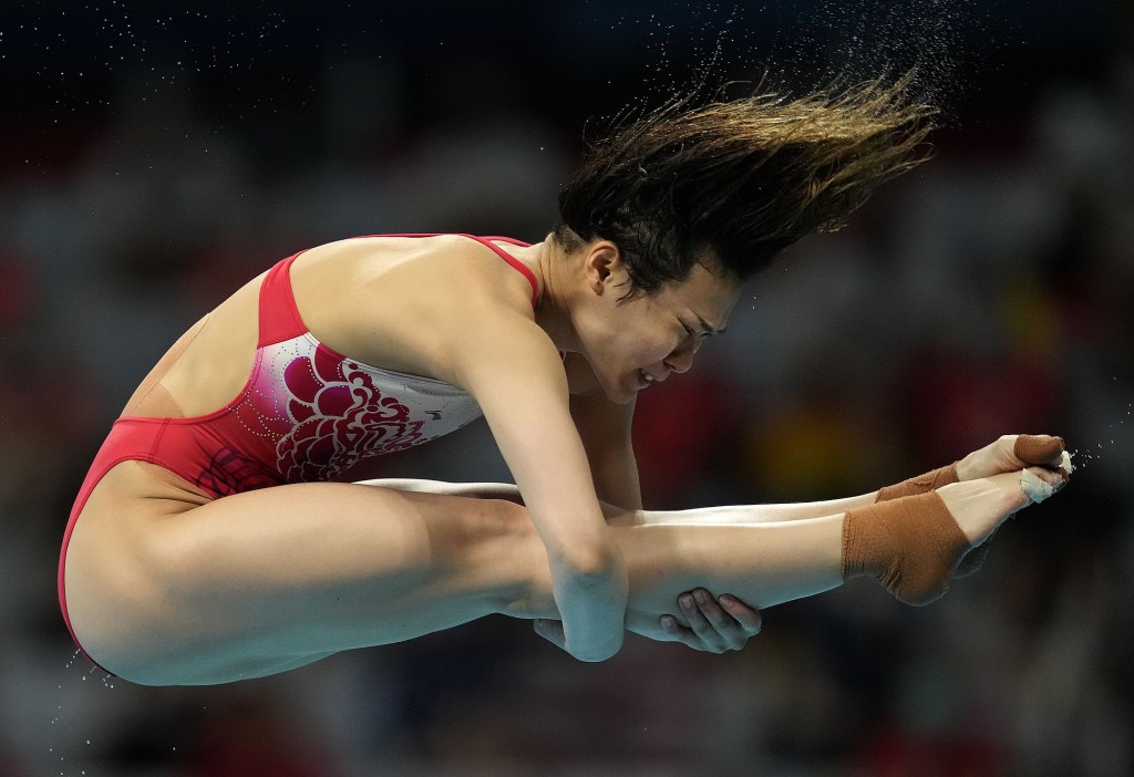 施廷懋延續中國隊稱霸跳水女子3米板的佳績。AP
