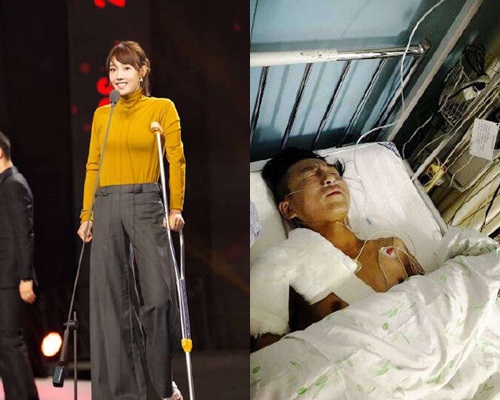 白百何去年初傷腳，老公就傷銷骨入院做手術。