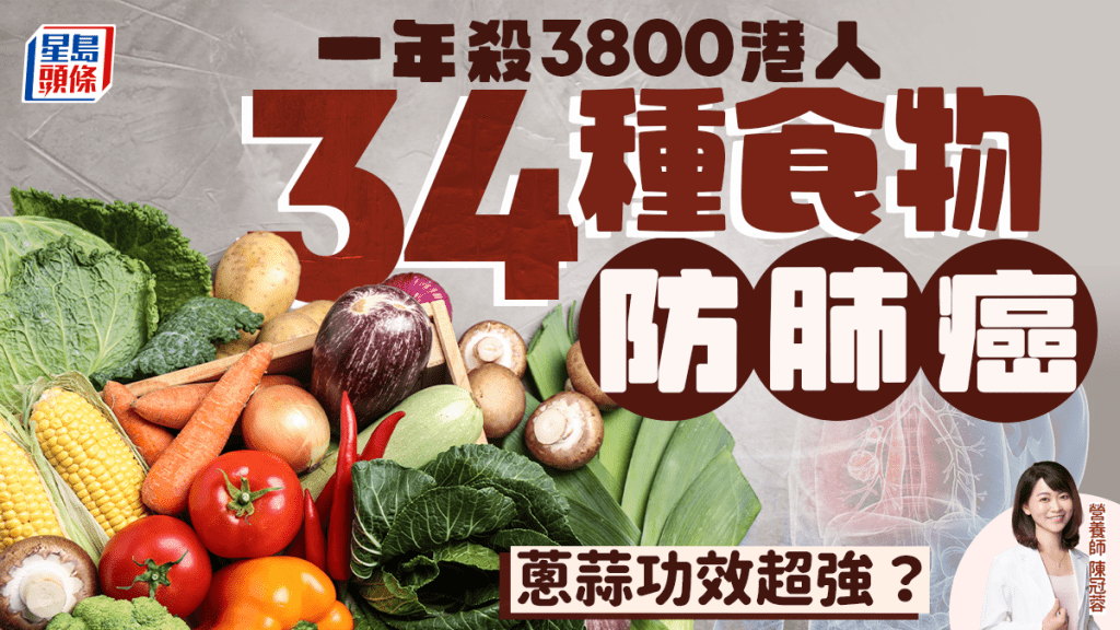 防肺癌食物｜肺癌年殺3800港人！營養師推介34種食物護肺抗癌 蔥蒜功效超強？