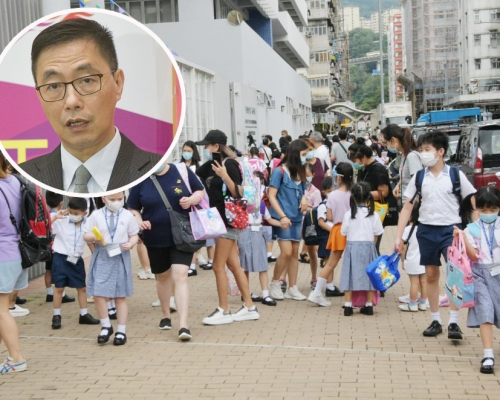 楊潤雄(小圖)指,今日恢復面授課堂過程大致順利。 資料圖片
