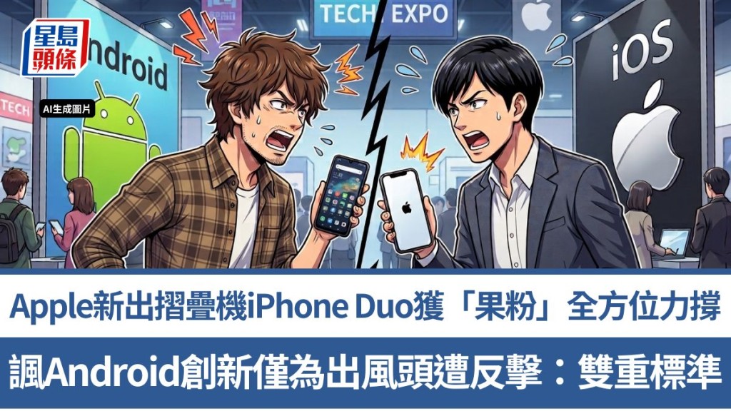 Apple新出折叠机iPhone Duo获「果粉」全方位力撑 讽Android创新仅为出风头遭反击：双重标准