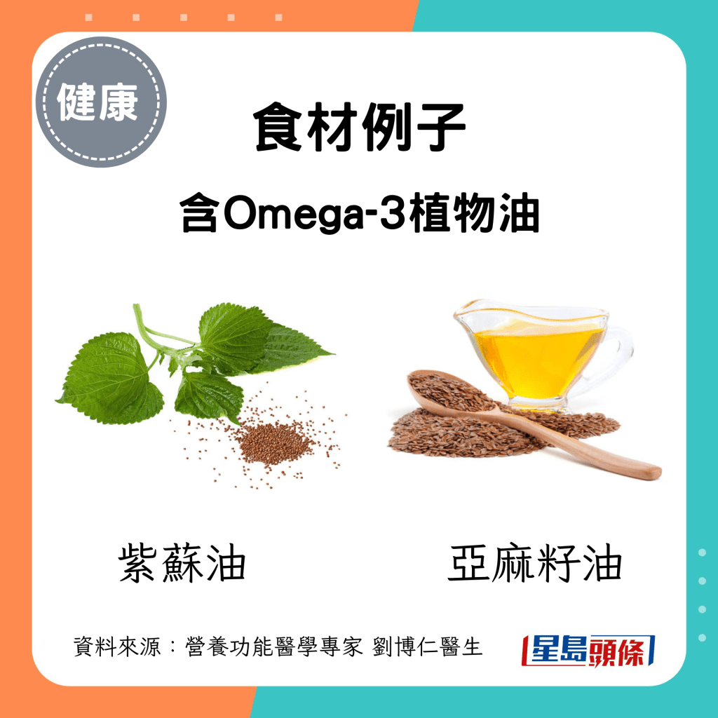 含Omega-3植物油：紫苏油、亚麻籽油