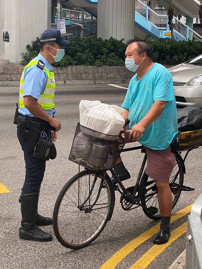 8名騎踏單車人士亦被發傳票。圖:警方提供