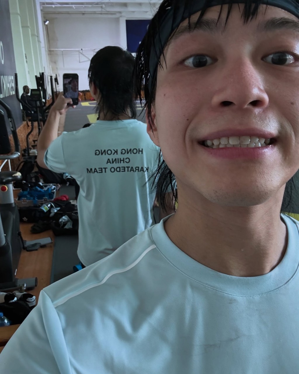 吳業坤首以港隊身份出戰空手道賽,輸得很痛快。 吳業坤首以港隊身份出戰空手道賽,輸得很痛快。
