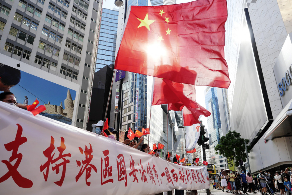 香港市民街頭支持香港國安法。資料圖片