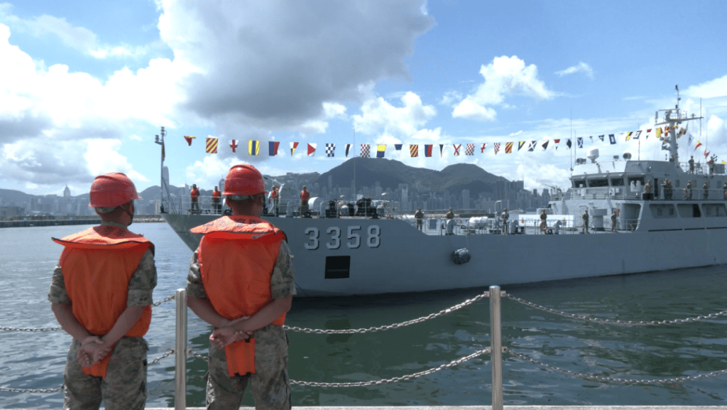 參與輪換的駐港部隊除陸軍外，亦有海軍。「香江礪劍」圖片