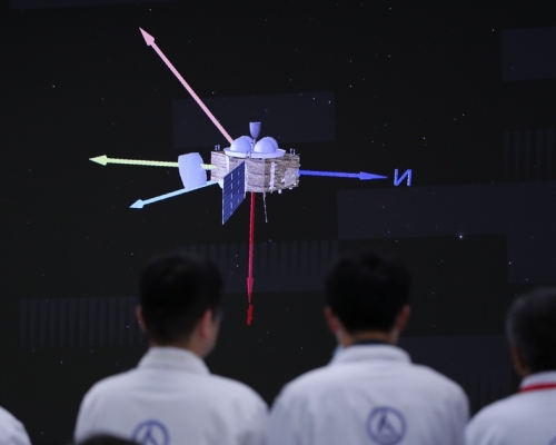 中國「天問一號」火星探測器，今成功登陸火星。新華社圖片