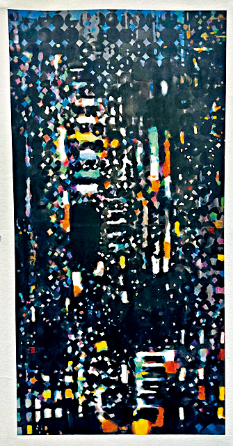 彩墨紙本《是夜星辰》70cm x 137cm。